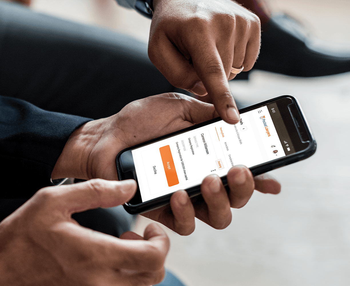 Mobile app interface
